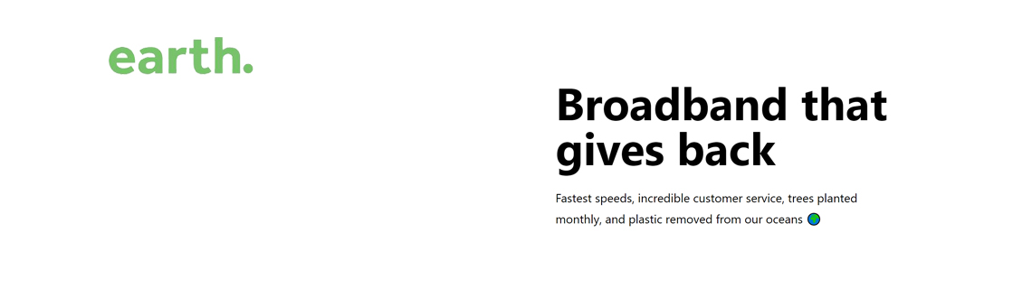 Earth Broadband  promotion